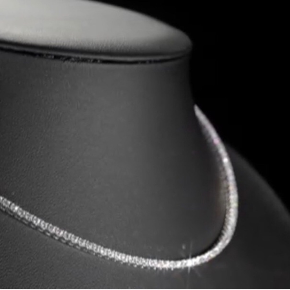 Elegant Silver CZ Tennis Necklace 16” / 18”
